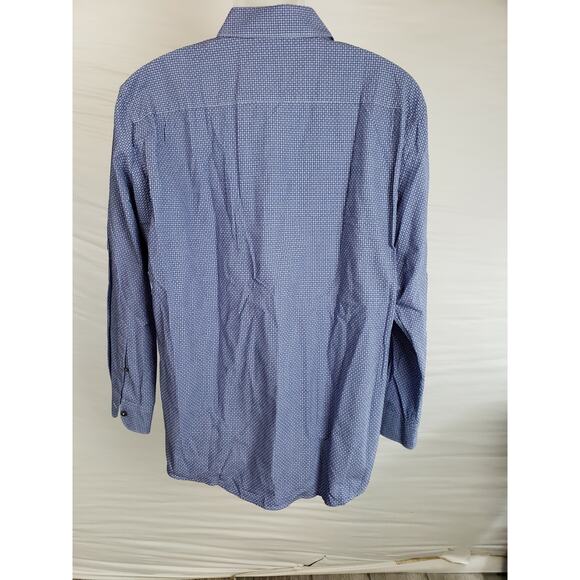 EUC Ermenegildo Zegna Button Up Shirt Collared Long Sleeve Blue Checkered XL - Picture 3 of 8
